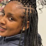 Intricate geometric zigzag cornrow pattern