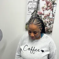 Cornrows swept back close to the scalp